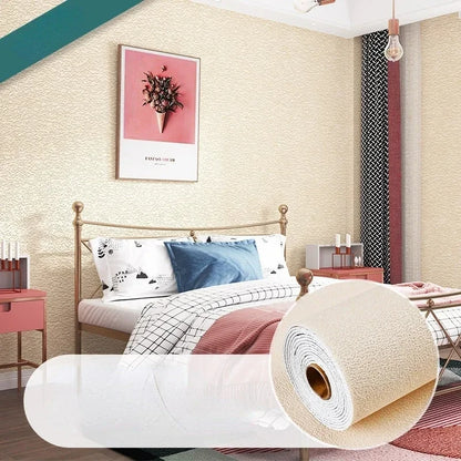 10m Self Adhesive 3D Wall Panel Wallpaper Foam Soundproof Waterproof 3D Wall Sticker New Design Bedroom Wallpaper Thickening