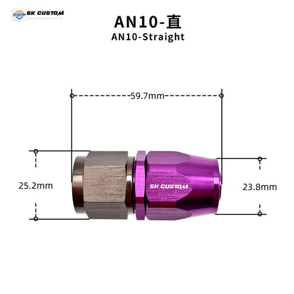 Universal Oil Pipe Female Forged Hose End Fitting Wire Braided Oil Tube Adapter Oil Radiator Fitting Aluminum Alloy AN6 AN8 AN10