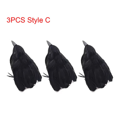 Halloween Decorations Black Crow,Simulation Fake Raven Bird Props,Halloween Haunted House Garden Outdoor Yard Decorations