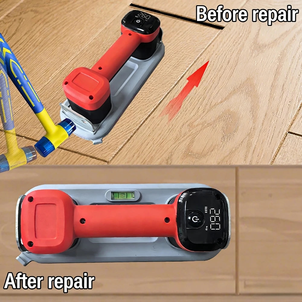 Electric Battery Suction Cup Cordless Vacuum Lifter for Tiles Glass Marble Floor Gap Repair Tool with LCD Display & Spirit Level