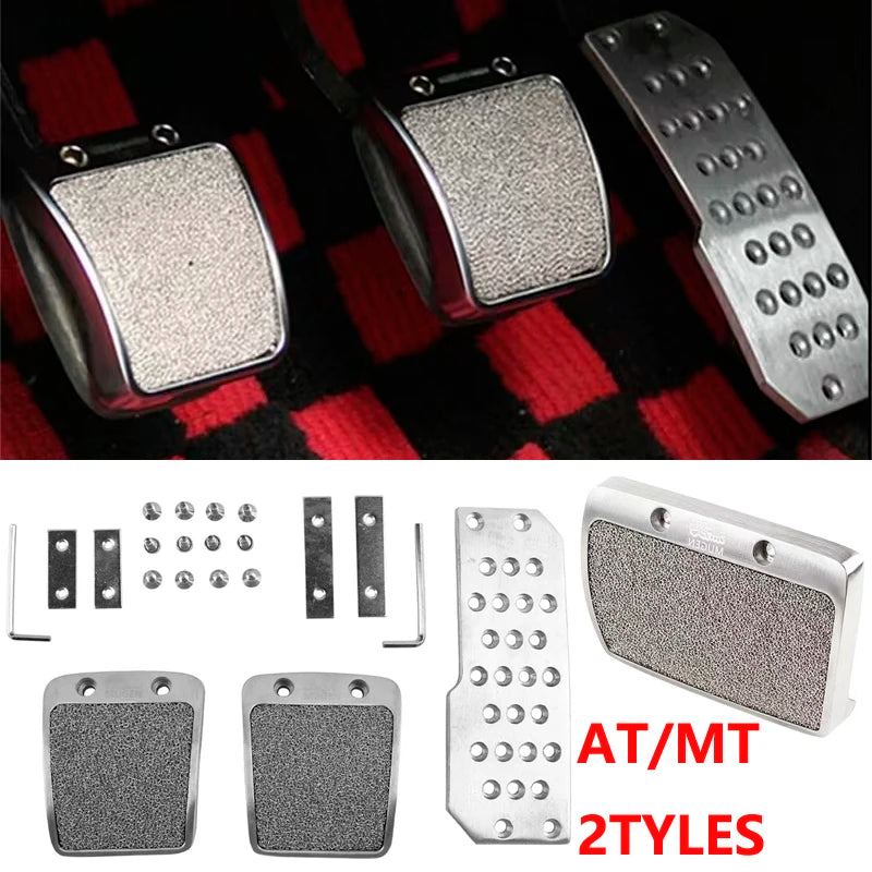 Universal Replacement Car Pedals Manual Foot Rest Automatic Racing Car Pedal Aluminium Brake Clutch Foot Pedal Pad Cover