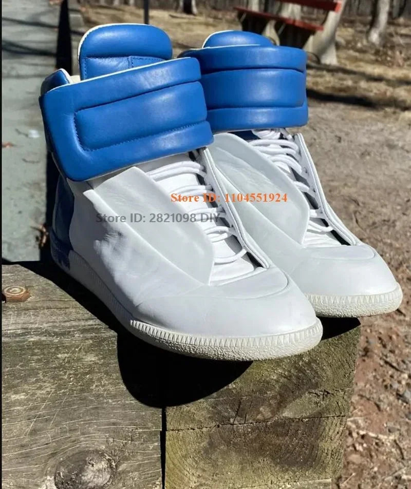Real Picture Leather Street Style Men's Casual Shoes High Top Sneakers Man Boots Outdoor Activity Zapatillas Hombre Chaussure