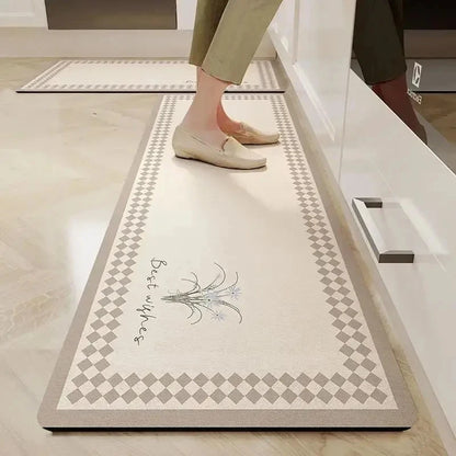 VIKAMA Kitchen Door Steps Water-Absorbing Oil-Absorbing Non-slip Foot Carpet Diatomite Bathroom Water-Absorbing Floor Mats