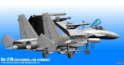 MINIBASE 8002 1/48 Russian Su-27K Sea Flanker w/Kh-41 Moskit - Assemble Scale Model Kit
