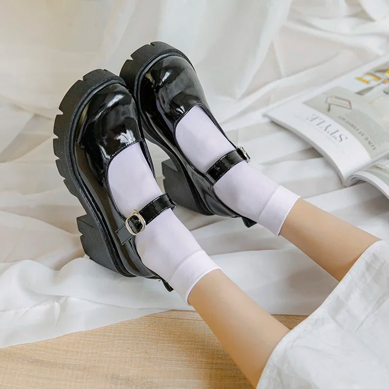Solid Color Black White Long Socks Women Stockings JK Girls Thigh High Stockings Velvet Breathable Knee High Socks Stockings Sox