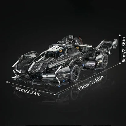 600pcs Cool Sports Car Building Blocks, Stylish, Sleek Black Racing Car. Challenging to assemble! The perfect Christmas gift.