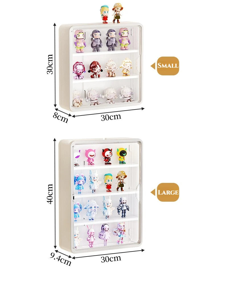 Wall Mounted Storage Box For Action Figures Magnetic Suction Display Rack Organizer for Blind Box Toy Dustproof Doll Storage Box