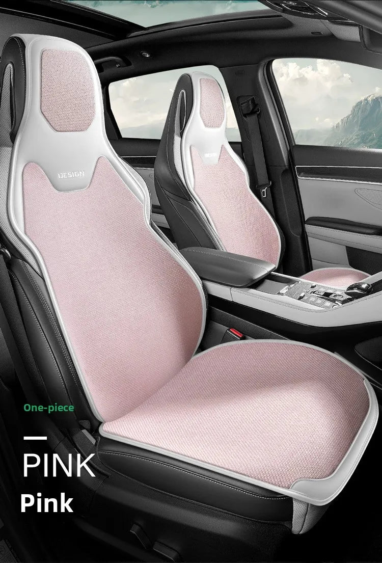 Universal Linen Car Seat Cover Four Season Flax Comfortable Breathable Anti-Slip Car Covers Cushion SUV Sedan Seat Protection
