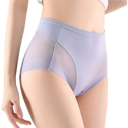 2Pcs/Set Women High Rise Briefs Panties Tummy Control Underwear Hip Shaping Sheer Mesh Panel Shapewear Sexy Lingerie S-3XL