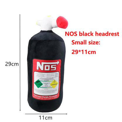 Car Seat NOS Headrest Pillow Universal Plush Neck Pillow Cushion Nos Bottle Stuffed Toys Soft JDM Cushion Gifts Car Interior