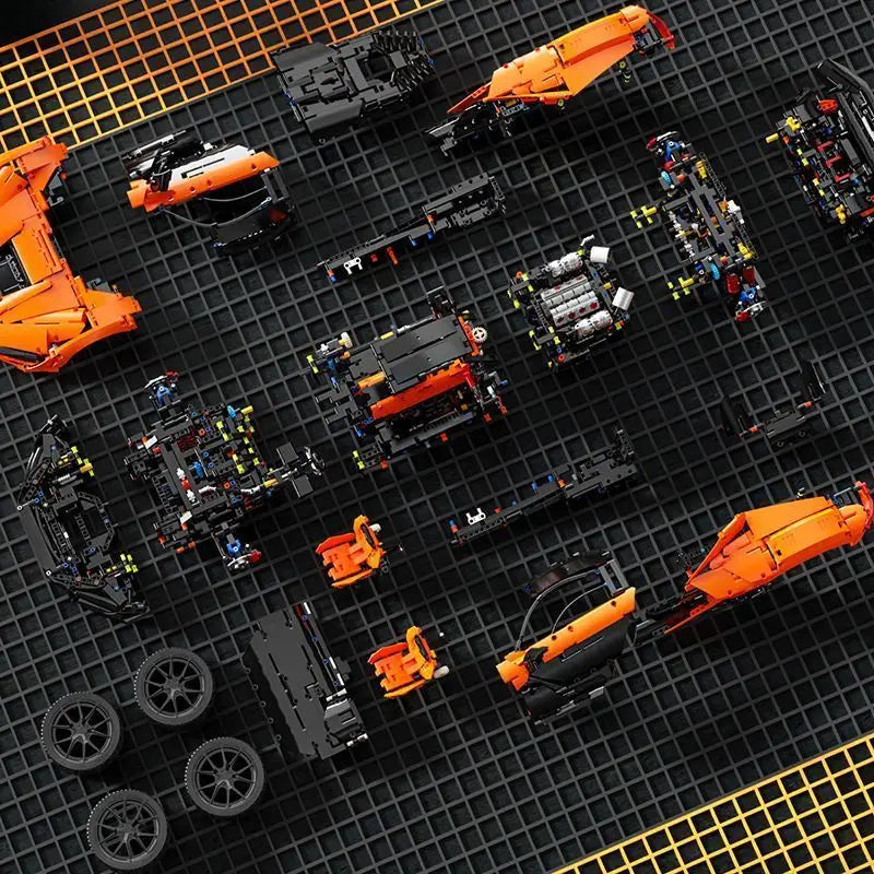 IN STOCK T5051 MOC High Tech 1:6 Orange Sports Car With Motor Building Blocks Bricks Assembling Model Toys Boys Christmas Gift