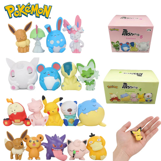 4-5pcs Pokemon Figure Toys Eevee‌ Sylveon Sprigatito Teddiursa Gardevoir Model Set 4-6cm Mini PVC Dolls Desktop Decoration Gifts