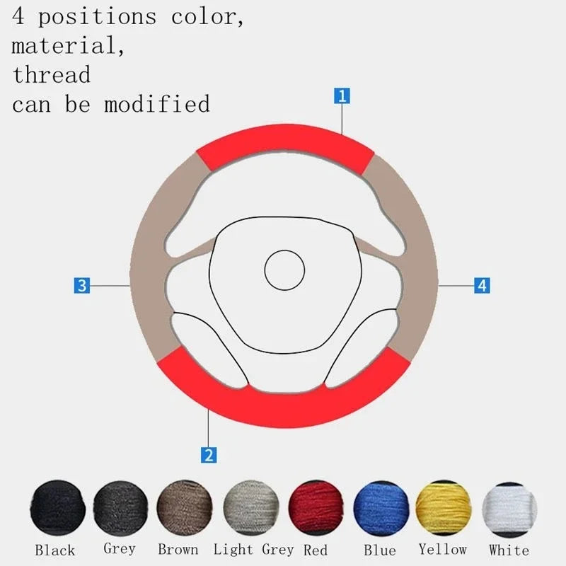 Beige Non-slip Genuine Leather Steering Wheel Cover 100% Fit for Porsche Macan 2015-2021 Cayenne 718 911 Car Accessorie