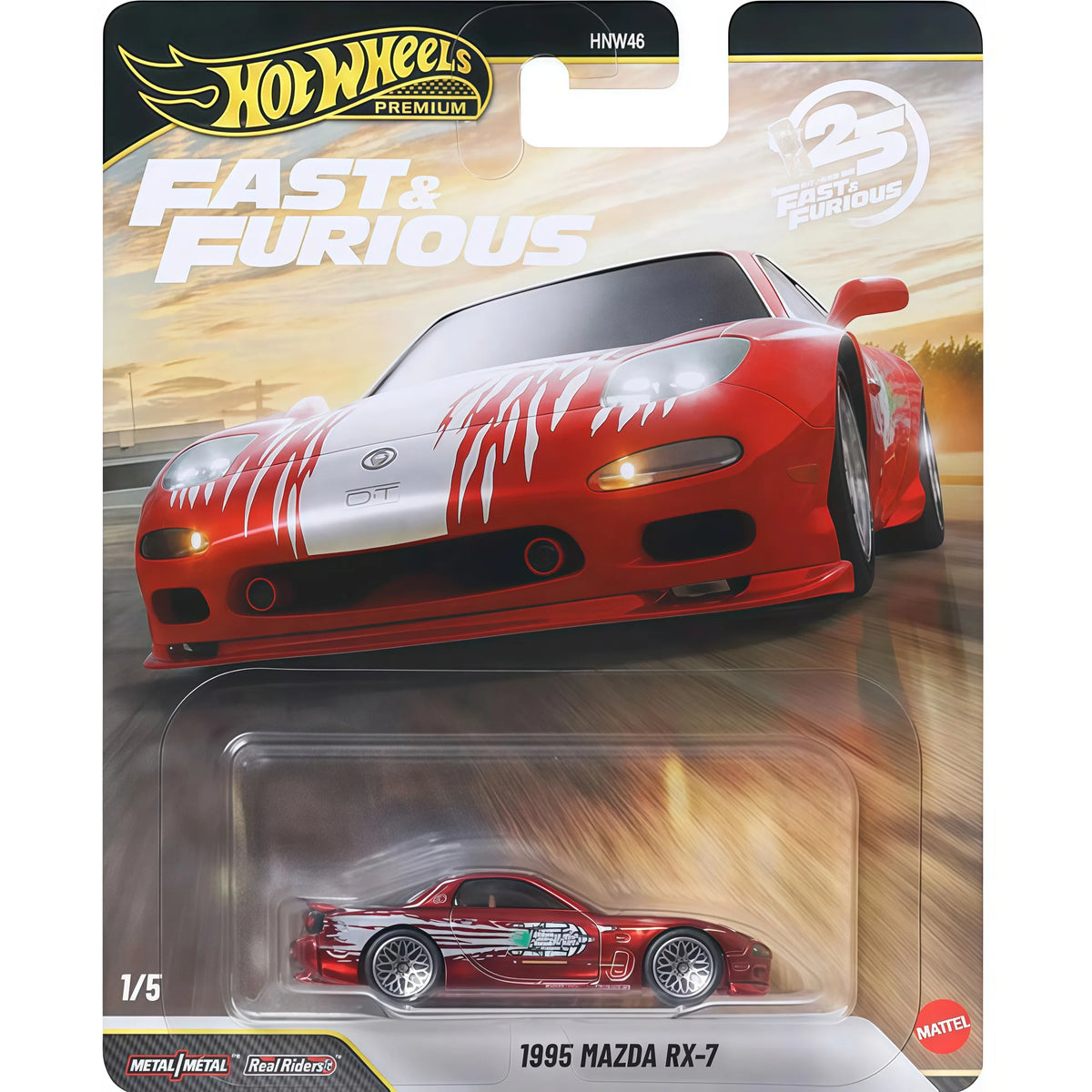Hot Wheels PREMIUM Fast & Furious 25th Anniversary 2026 HNW46 Mazda RX-7 Lamborghini Chevrolet Honda 1:64 Car Model Toy Gift