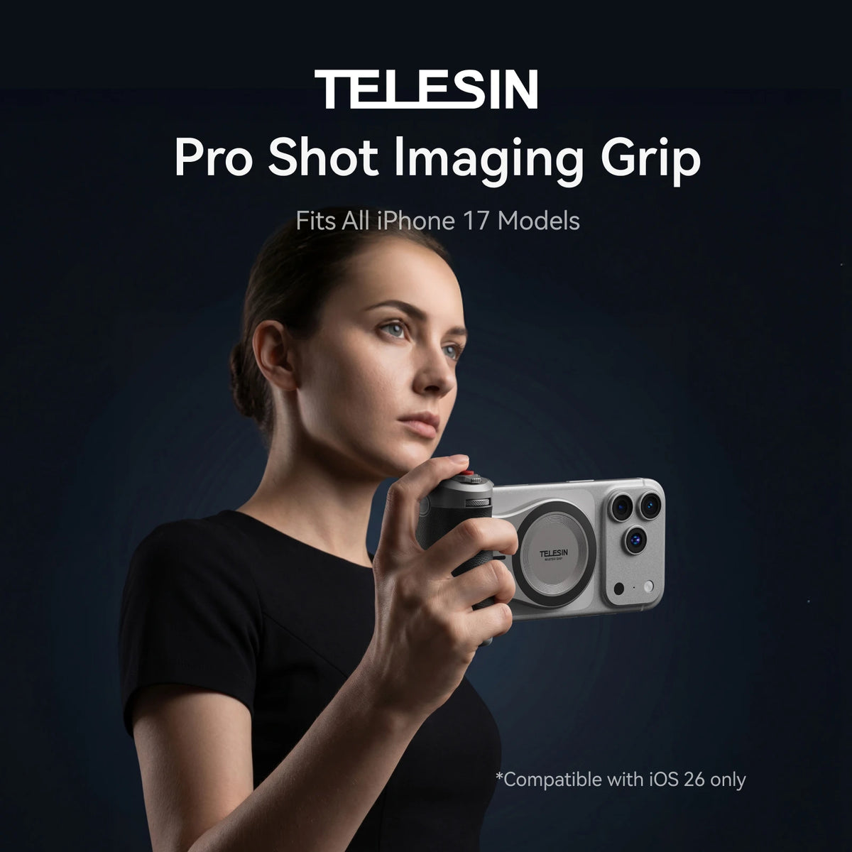 TELESIN Pro Shot Imaging Grip For iPhone 17 16 15 14 13 12 Magnetic Camera Grip Bluetooth Shutter Zoom Dial