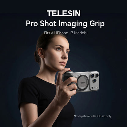 TELESIN Pro Shot Imaging Grip For iPhone 17 16 15 14 13 12 Magnetic Camera Grip Bluetooth Shutter Zoom Dial