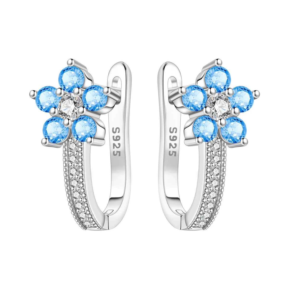 PANPOKI Original 925 Sterling Silver Beautiful Tulip Flower Earrings Women Hoop Earring Anniversary Jewelry Trendy Gifts
