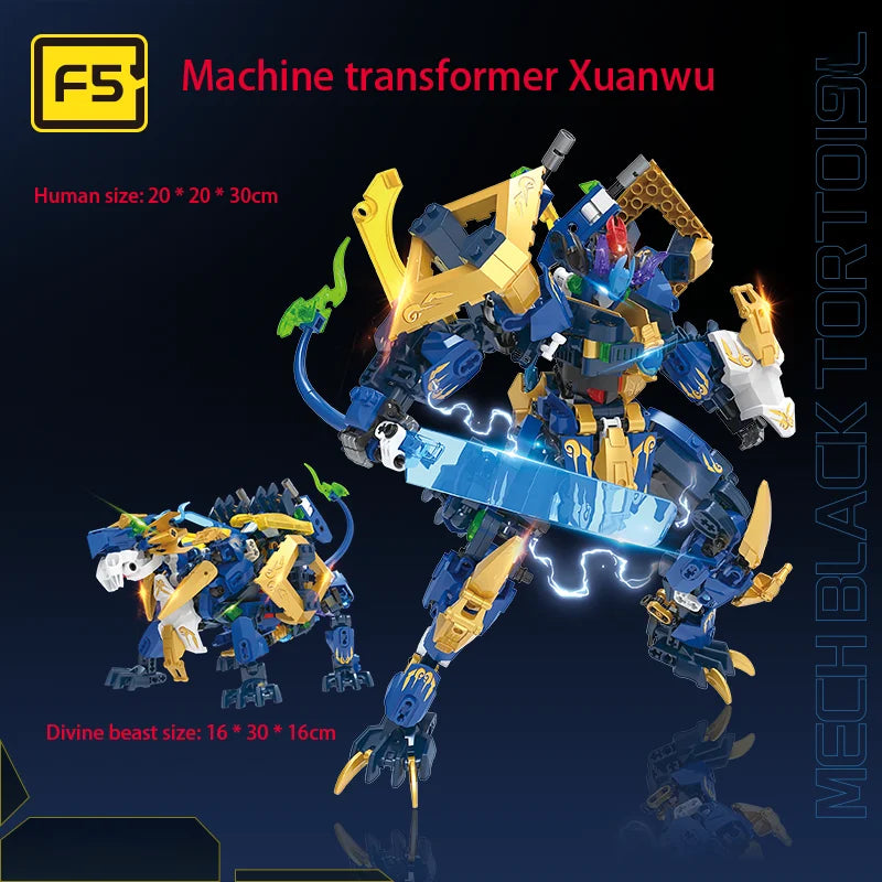 JAKI Transform Mech F5 series 2 in 1 puzzle building blocks assembled model decoration children's toys