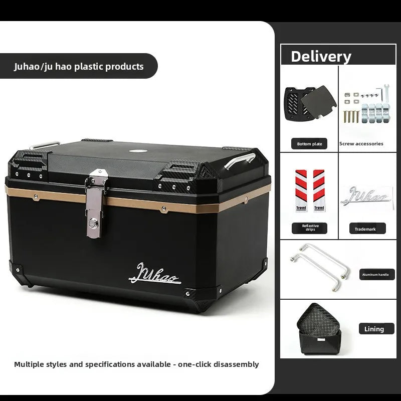 68L Electric Vehicle Trunk Large-Capacity Universal Motorcycle Tail Box Waterproof Electric Bike Delivery Storage Box