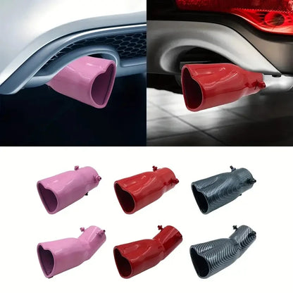 2.5-inch car heart-shaped style single outlet exhaust pipe stainless steel rear exhaust head muffler tailpipe exhaust pipe