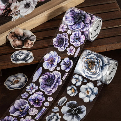 JIANQI 50mm*2m PET Plant Large petals tape Sticker Decorative collage Adhesive Diy Scrapbooking hand made Masking tape