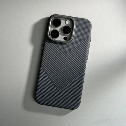 For iPhone 17 16 15 18 Pro Max Case Carbon Fiber Abstract Geometric for MagSafe Cover Magnetic Charging Shell Camera Armor Funda
