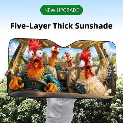 animal chicken Sun Visor Car Windshield Sun Visor - Foldable Universal Fit UV Block Heat Insulation Sunshade