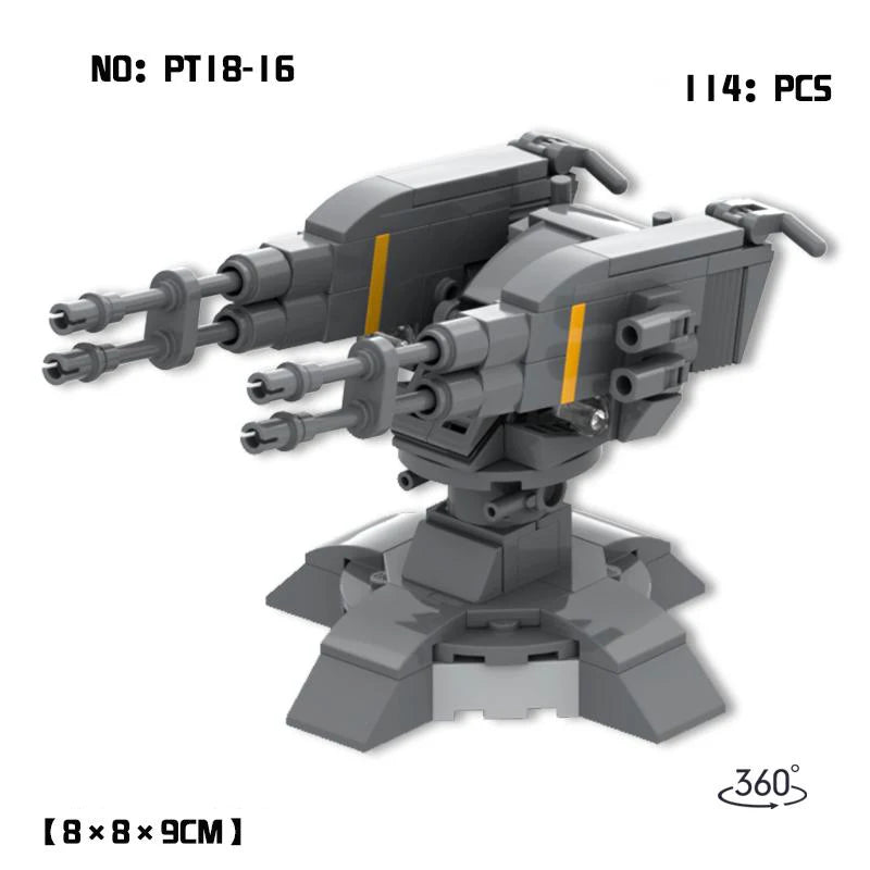 MOC Military Army building blocks Assembling cannon model toys Gatling Missile Railgun bazooka radar set children birthday gift