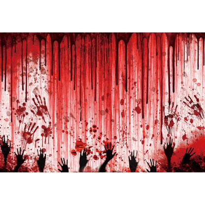 Horror Halloween Scary Blood Splatter Backdrop Red Blood Dripping Ghost Shadow Zombie Vampire Photography Background Studio
