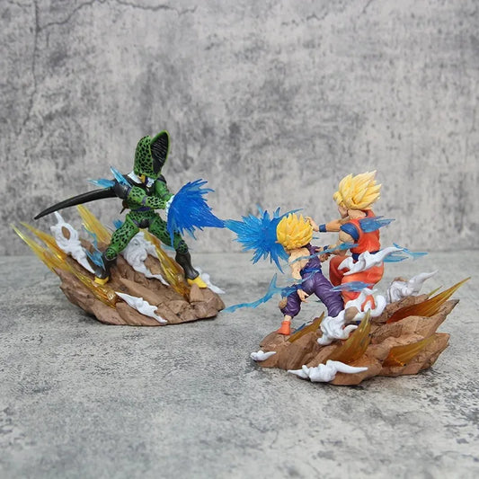 Dragon Ball Z Anime Figure Son Goku Kamehameha Figures Cell Kakarotto Super Saiyan Decoration Model Statue Doll Toy Gifts