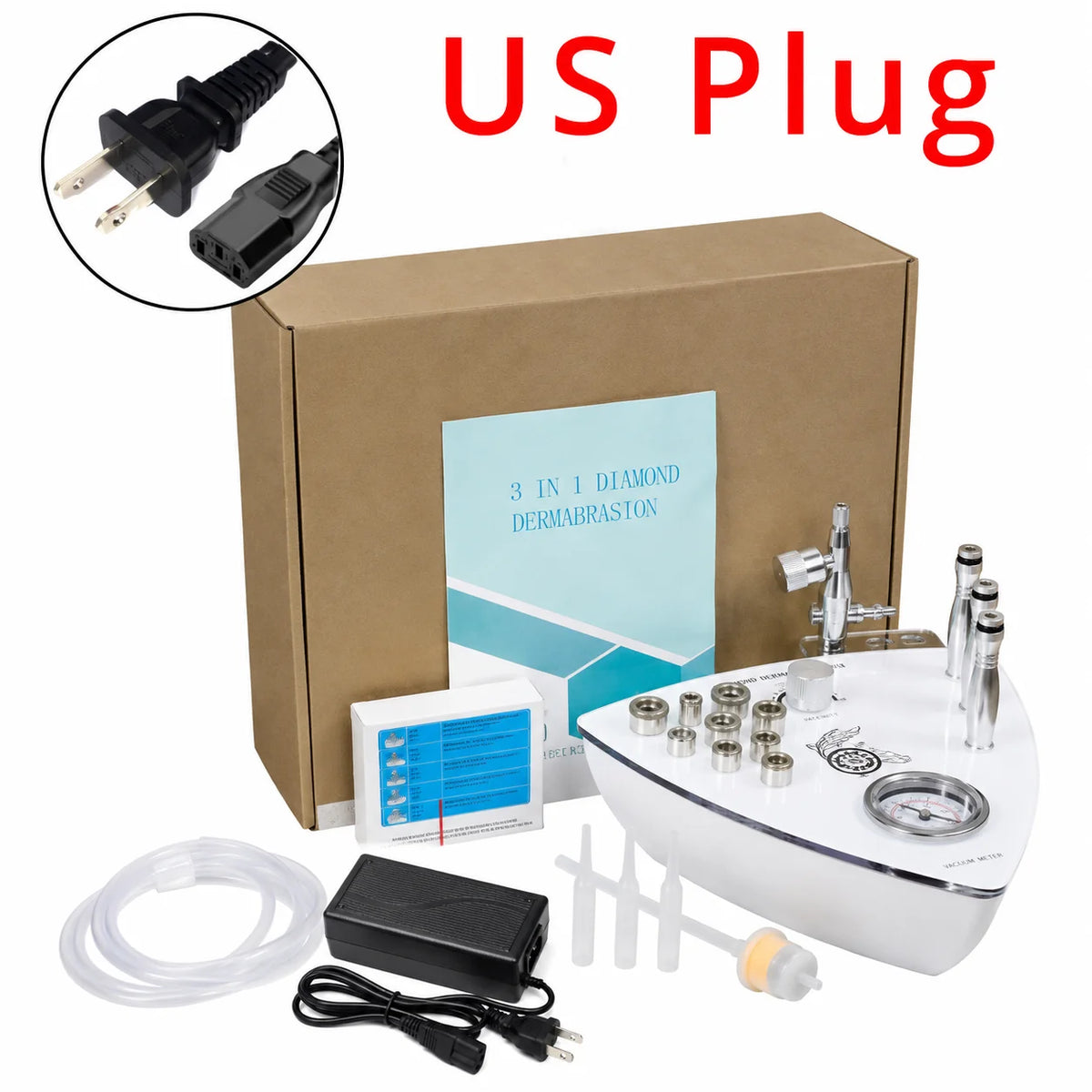 Beemyi Diamond Tip Facial Microdermabrasion Machine - Skin Exfoliation Vacuum Therapy Device for Wrinkle Reduction