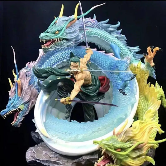 One Piece Roronoa Zoro Gk The Black Pearl Anime Figure Three Dragons Tornado Statue Collectible Desktop Ornament Gift Fans Toys