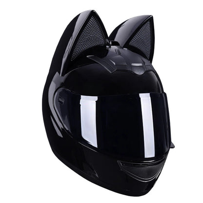 Cat Ear Motorcycle Helmet For Women Full Face Motocross Motorbike Men's Moto Helmet Breathable DOT Certification Girlfriend Gift