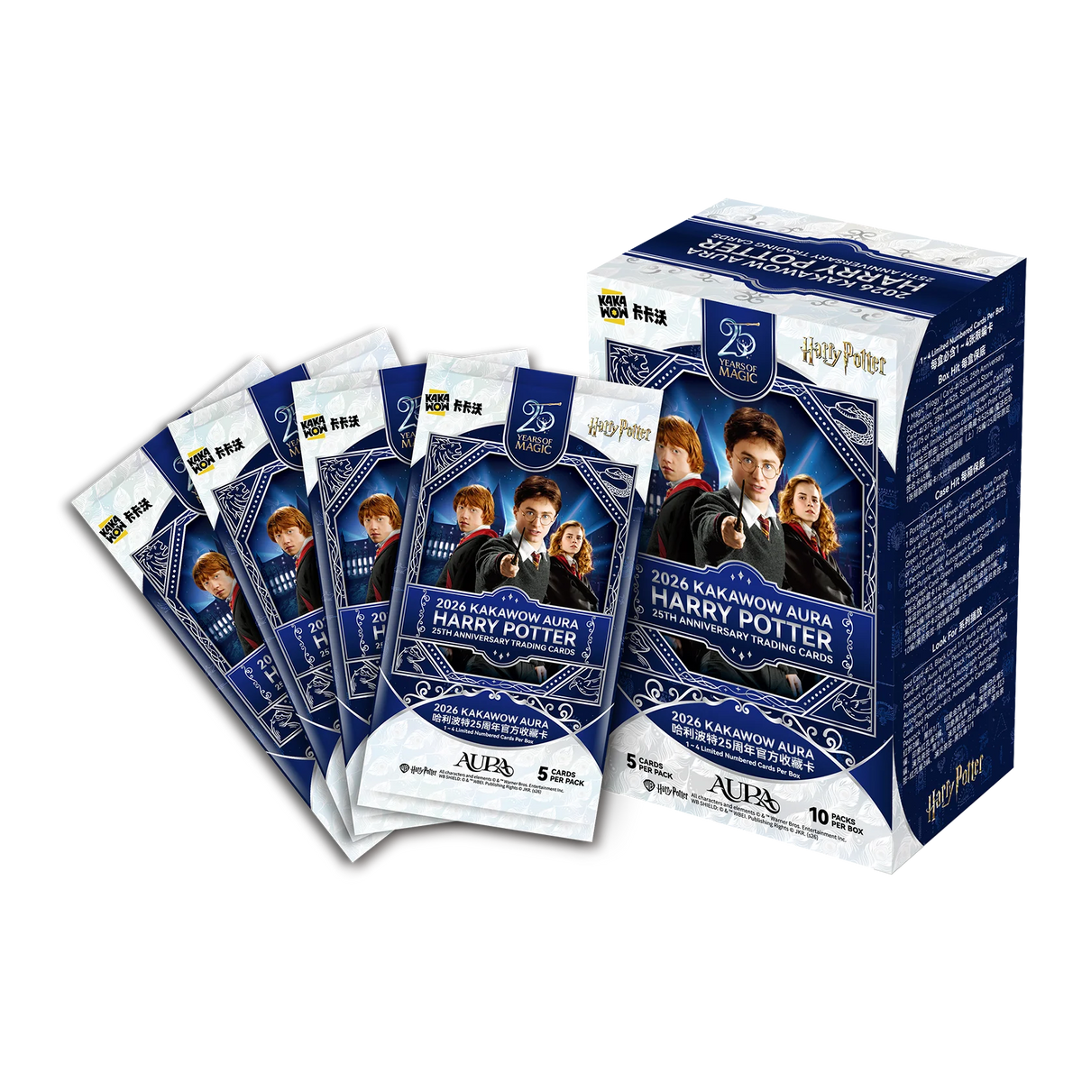 KAKAWOW 2026 AURA Harry Potter 25th Anniversary Trading Cards and BLASTER