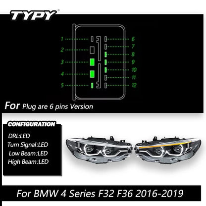 Car Headlights For BMW 4 Series M4 F32 Headlights 2013-2019 Upgraded LED Headlamps Dynamic Turn Signal Lamp DRL Car Assembly