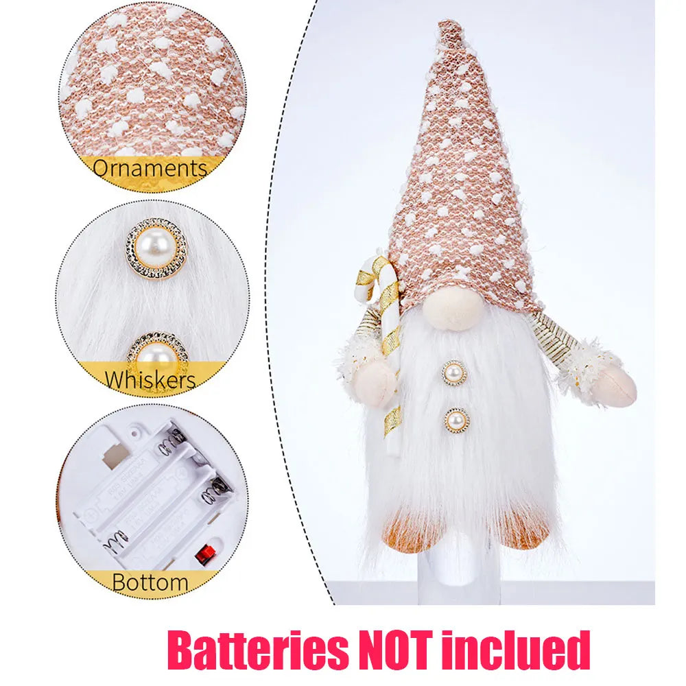 Glowing Gnome Christmas Faceless Doll 30cm Tree Decorations 2026 Night Light Xmas Gift Navidad 2027 New Year Home Decor