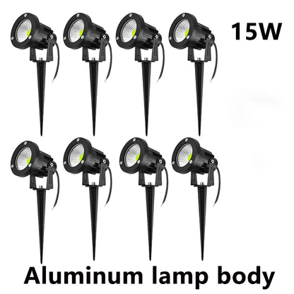 5W 10W 15W Outdoor Waterprof IP65 220V110V12V24V Spike Garden Path Green Spotlights Landscape Garden Warm White LED Lawn Lamp