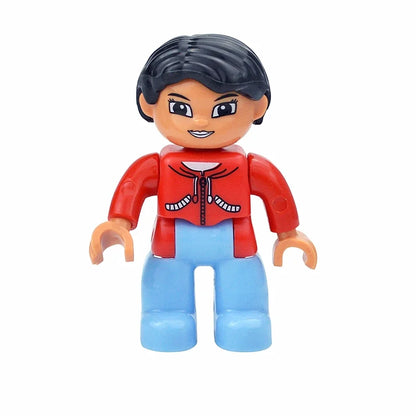 Figures Dolls Big Size Building Blocks Family Action Workers Doctor Police Farmer Compatible Large Bricks Duploes Kid Toys