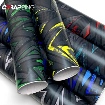 Car Adhesive Vinyl for Motorcycle Triangle Car Wrapping Film Cyberpunk Skateboards DIY Waterproof Vinyl Sticker Decals Graphics