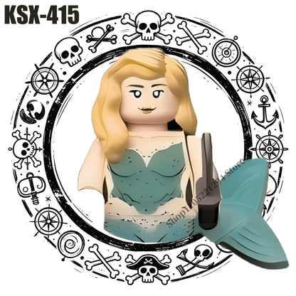 Pirates of the Caribbean building blocks toys Jack Sparrow William Turner Elizabeth Swann MINI brick toys Assemble toys gifts