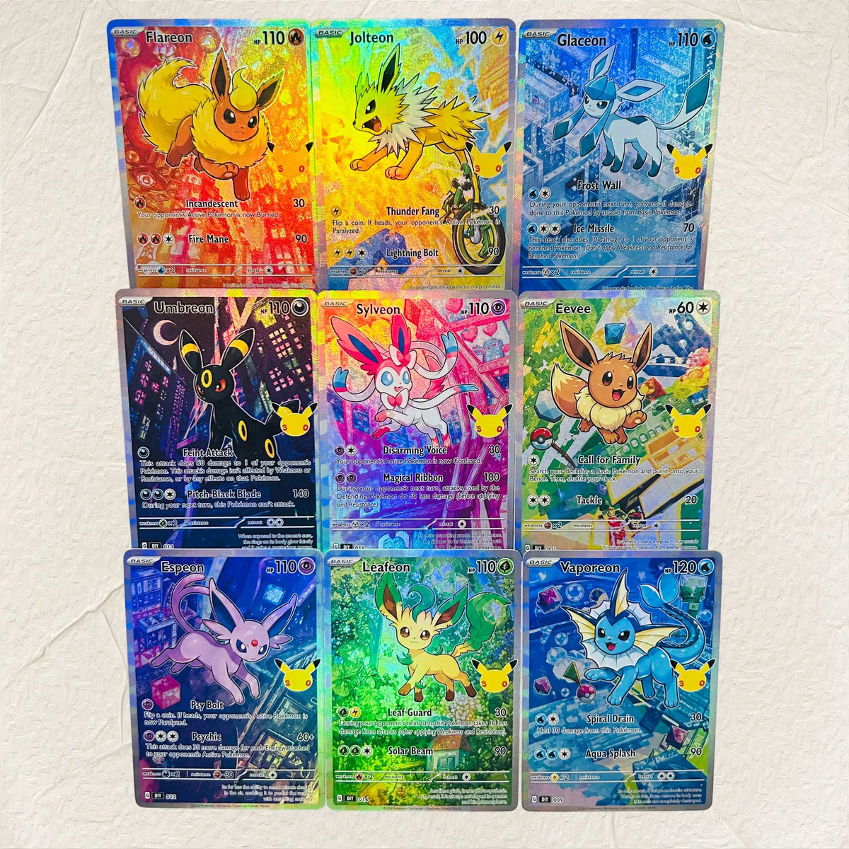 DIY Vaporeon 009 Foil Texture Cards English Version Collectible Grade Premium Anime Collection Cards