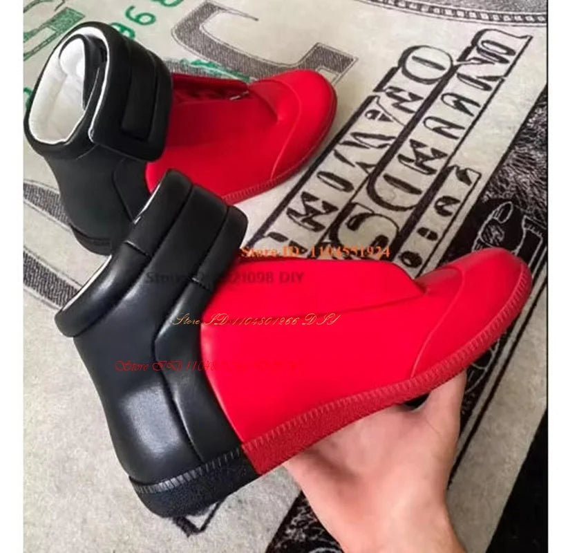 Real Picture Leather Street Style Men's Casual Shoes High Top Sneakers Man Boots Outdoor Activity Zapatillas Hombre Chaussure