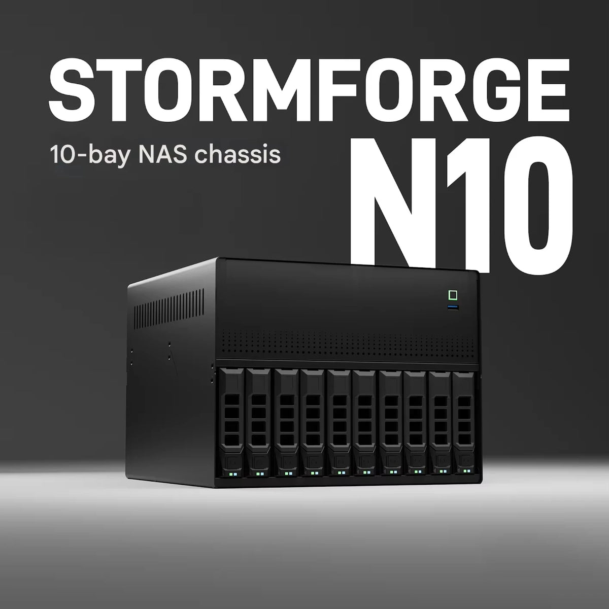 N10 10-bay NAS Chassis Case - Supporting MATX Motherboards with 10 Hotswap Hard Drivesn Bays