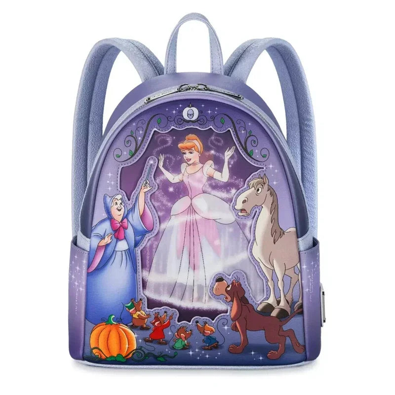 15 Styles Loungefly Disney Princess Series Manga Style Animated Collage Collection Mini Backpack