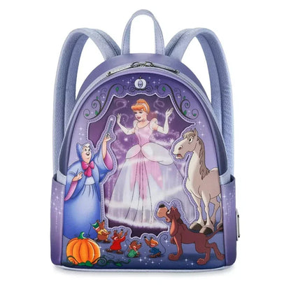 15 Styles Loungefly Disney Princess Series Manga Style Animated Collage Collection Mini Backpack