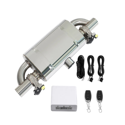 Universal Valved Muffler Kit Center In Dual Out Remote Controller Kit Performance Valved Muffler T Style Electronic Exhaust