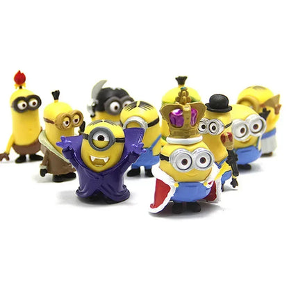 10Pcs/Set kawai Mini Figurines Toys 3D Eye Despicable Crown ones Action Figures Toys Xmas Gifts for Xmas gifts