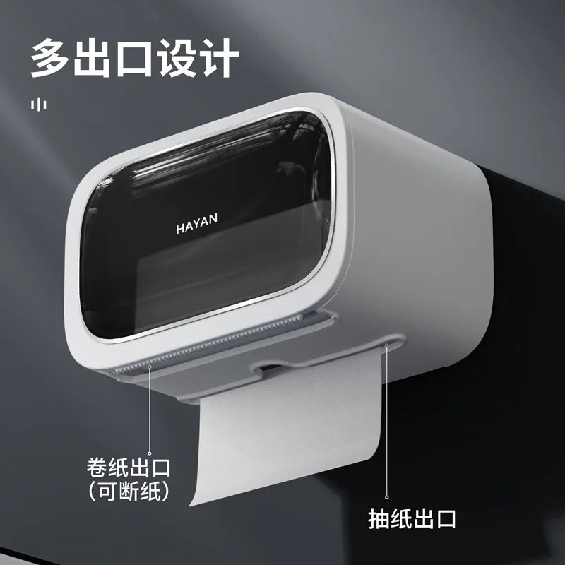 Toilet Paper Box, Toilet Tissue Roll Paper, Toilet Paper Drawer, Wall Mounted Waterproof Toilet Shelf Without Punching Holes