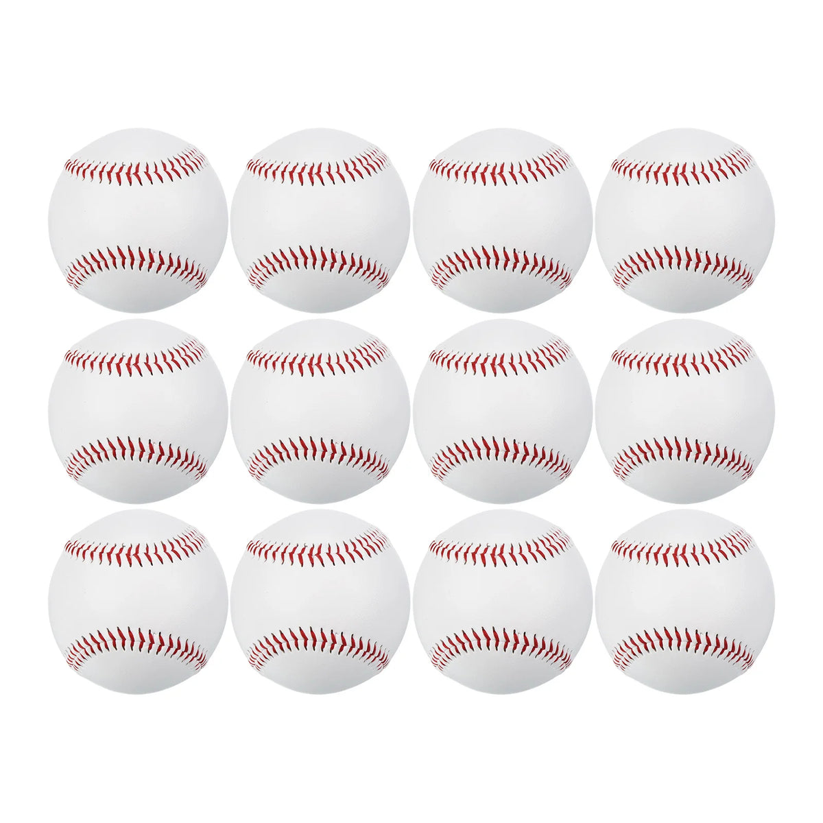 3/6/12pcs Baseball Hard Baseballs Bulk Standard Size Adult Leather Practice Training Baseball Unmarked Baseballs for Pitching 9"