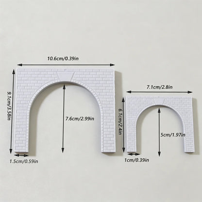 2Pcs Simulation Brick Tunnel Entrance Model for Railway Train Layout Diorama Wargame Decor
